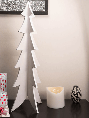 Arbol navideño de madera COLOR BLANCO 85cm