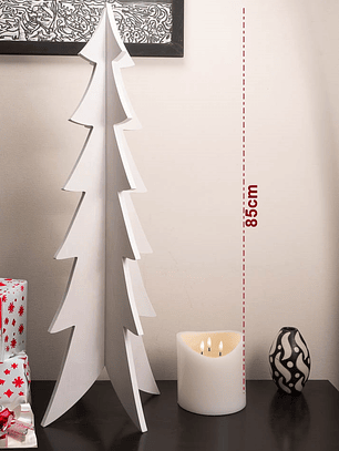 Arbol navideño de madera COLOR BLANCO 85cm
