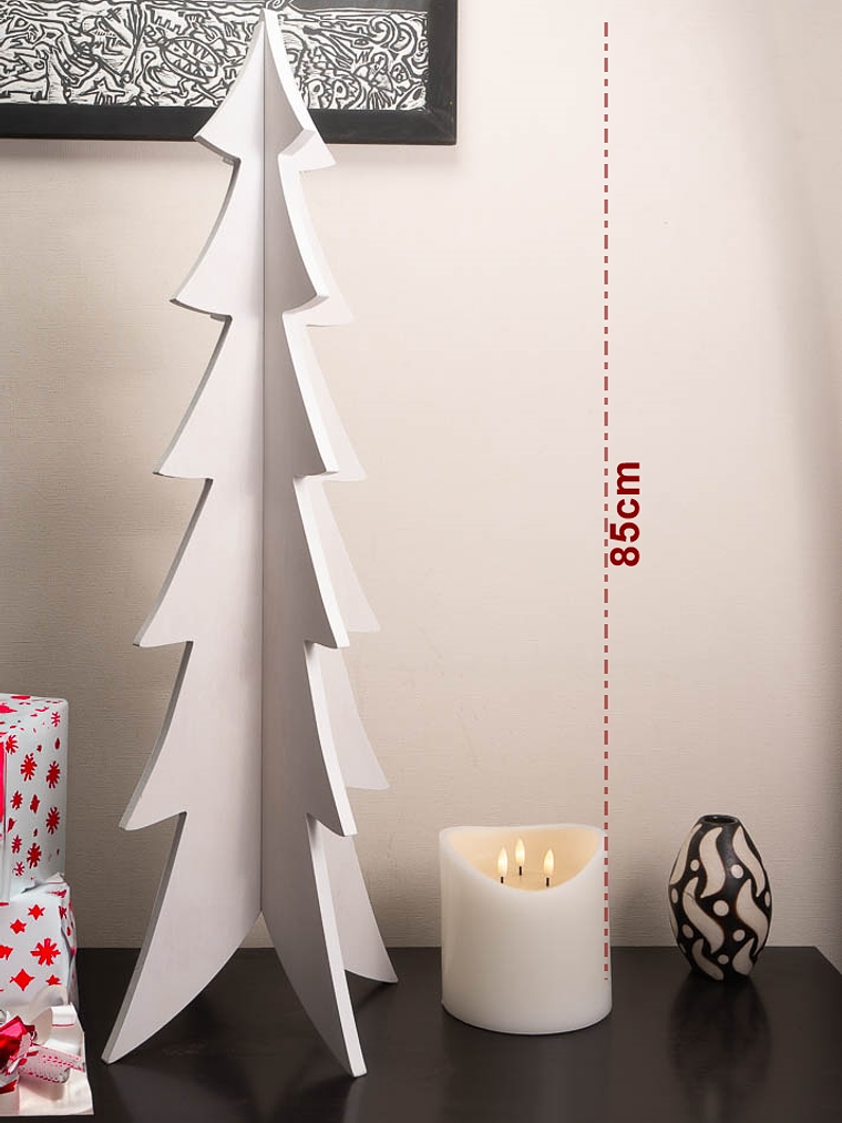 Arbol navideño de madera COLOR BLANCO 85cm 2