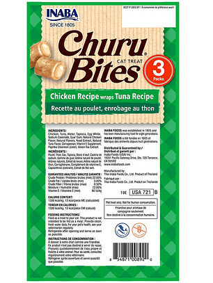 CHURU BITES para gatos, sabor pollo y atún