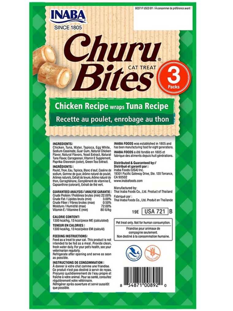 CHURU BITES para gatos, sabor pollo y atún 2