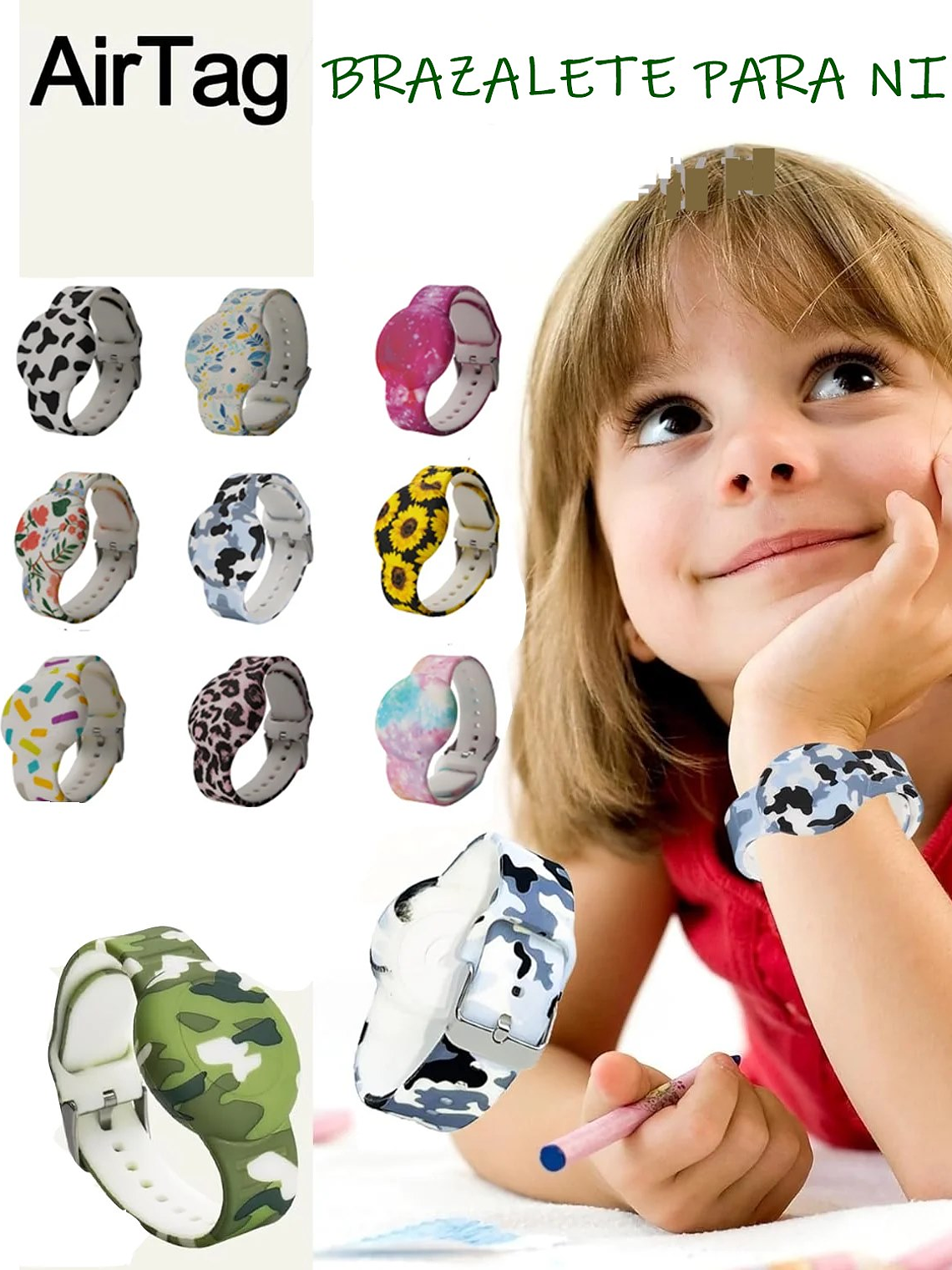 Funda tipo pulsera porta AIRTAG para niños DISEÑOS 1