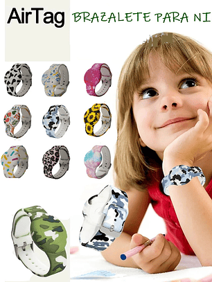 Funda tipo pulsera porta AIRTAG para niños DISEÑOS
