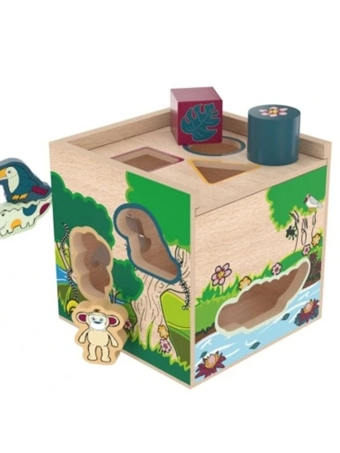 CUBO DE HABILIDADES de madera Safari 1