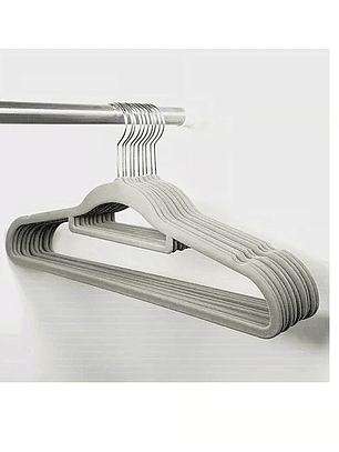 Set de 10 Colgadores o perchas para ropa forrados en terciopelo