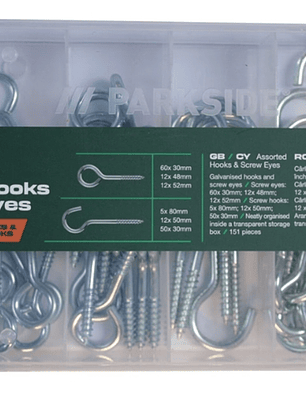 SET de 151 cáncamos en caja transparente