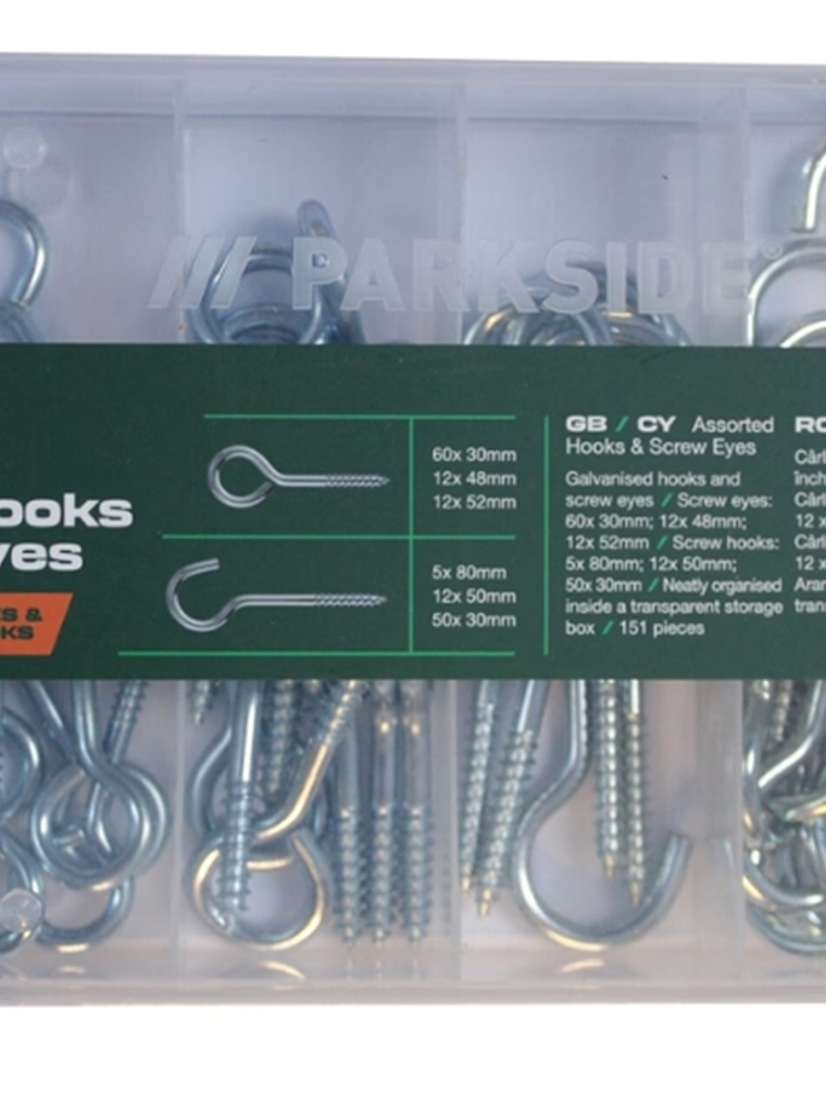 SET de 151 cáncamos en caja transparente 2