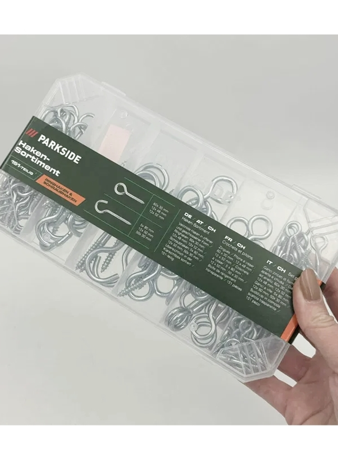 SET de 151 cáncamos en caja transparente 5