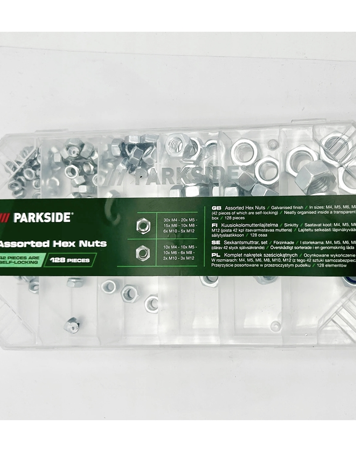 SET de 165 tuercas hexágonales en caja transparente 1