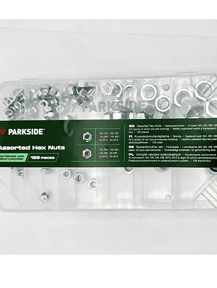 SET de 165 tuercas hexágonales en caja transparente