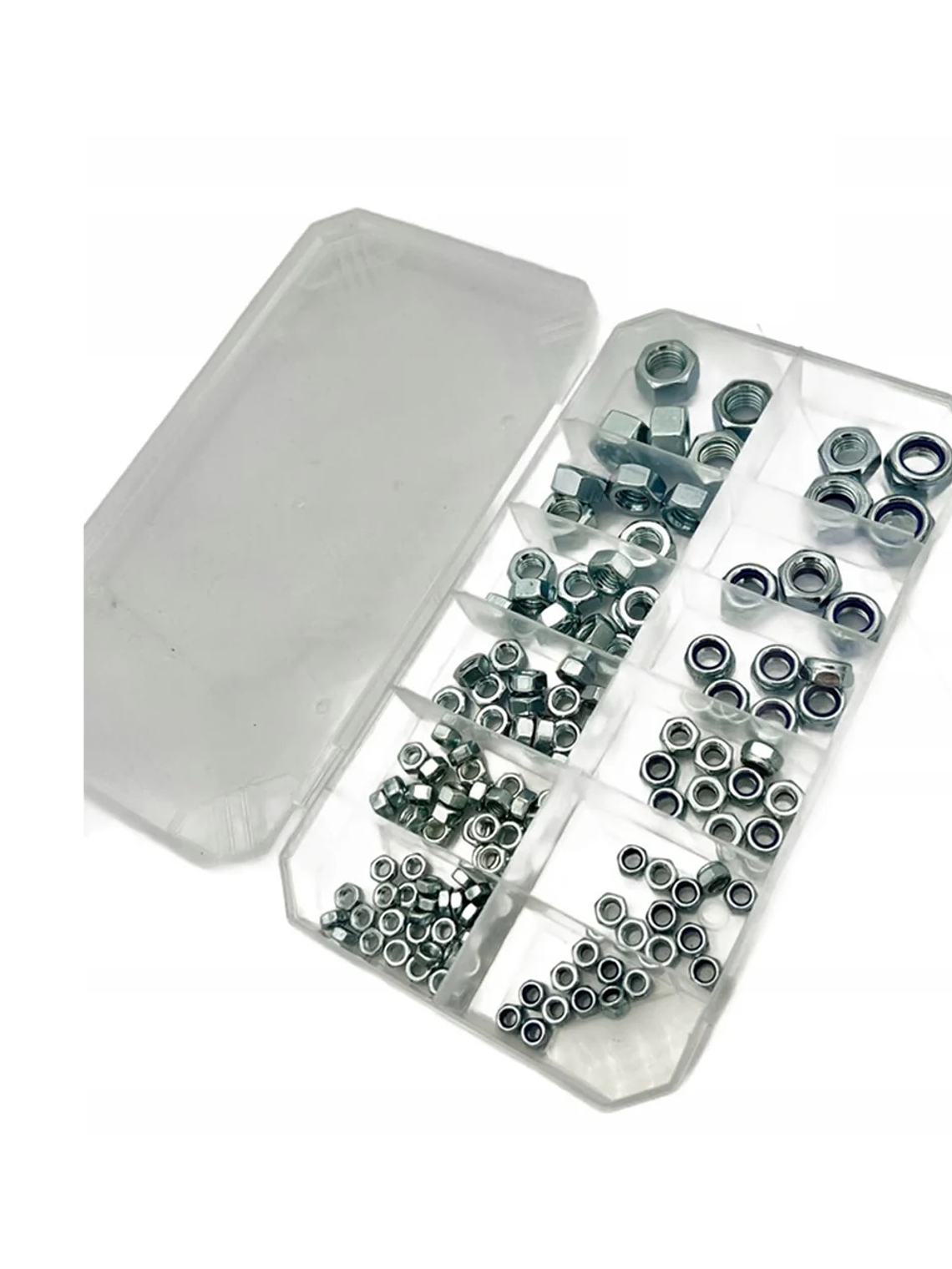 SET de 165 tuercas hexágonales en caja transparente 2