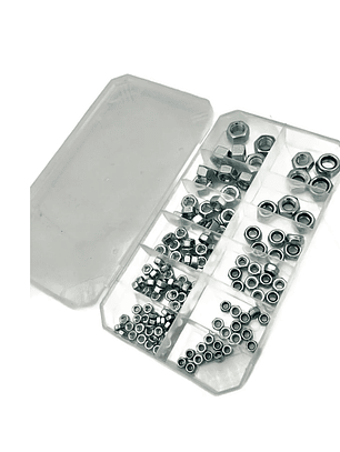 SET de 165 tuercas hexágonales en caja transparente