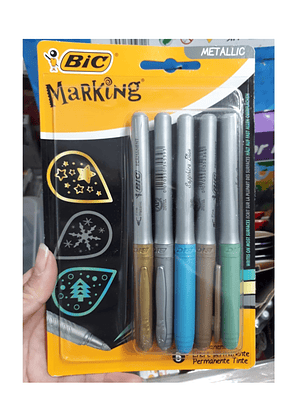 Marcadores metálicos 5 colores