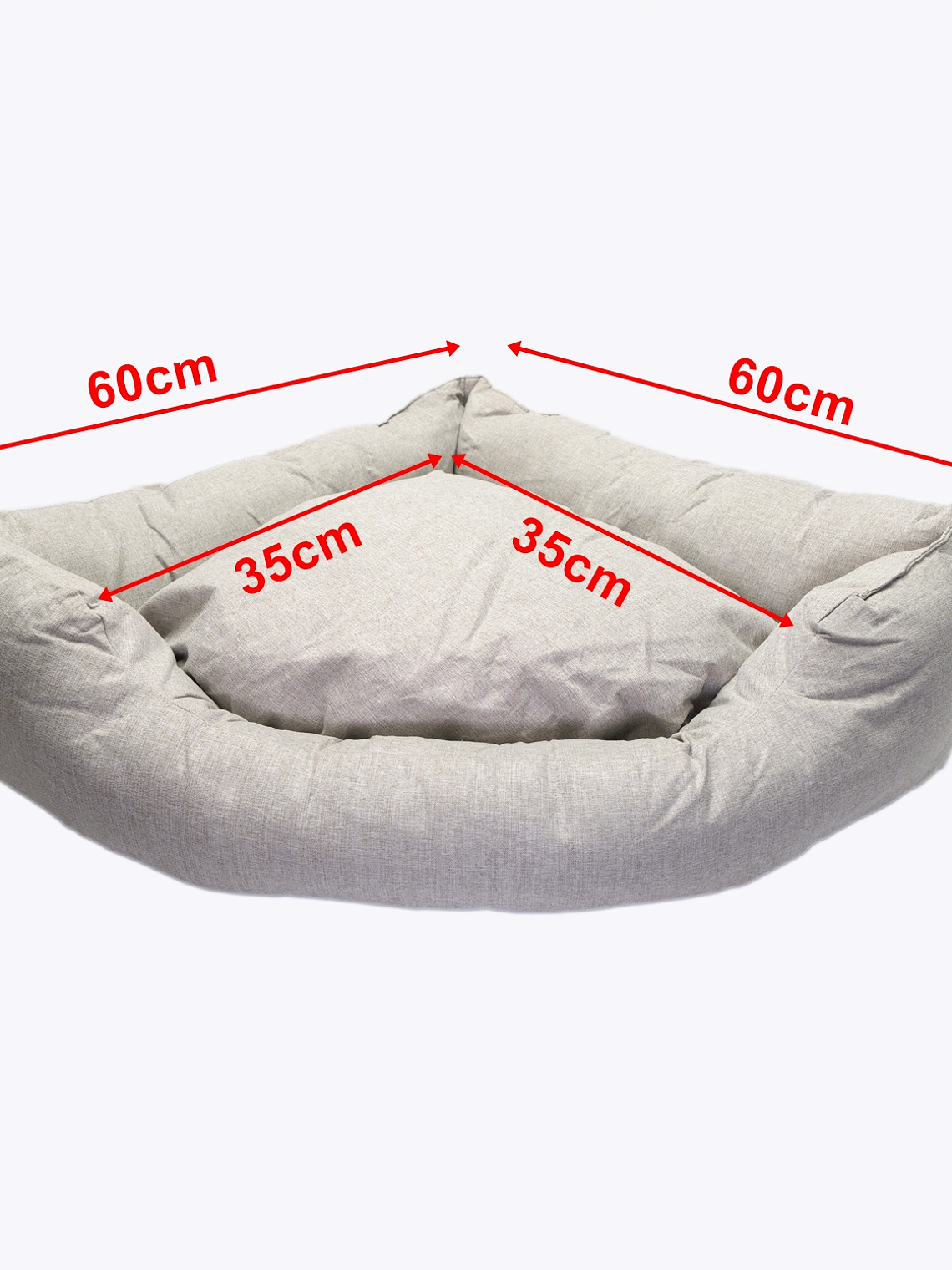 CAMA mascota triangular 60cm reversible verano invierno 4