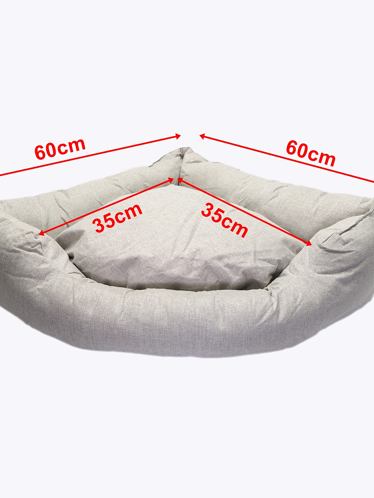 CAMA mascota triangular 60cm reversible verano invierno 4