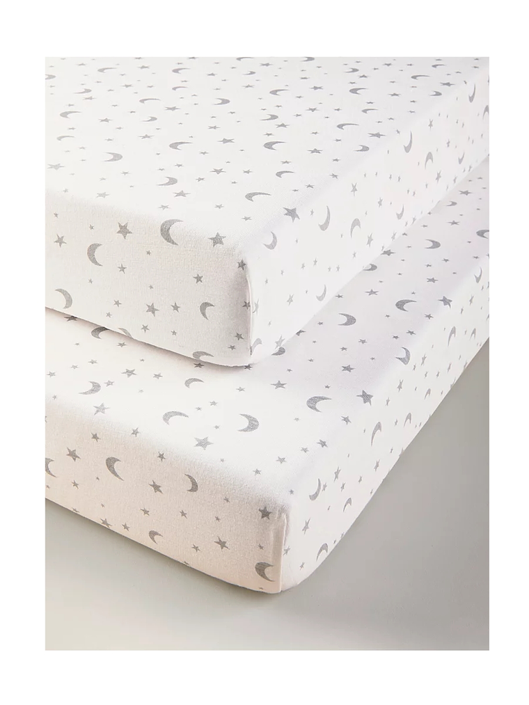 Set 2 sábanas bajeras jersey algodón para cuna 6