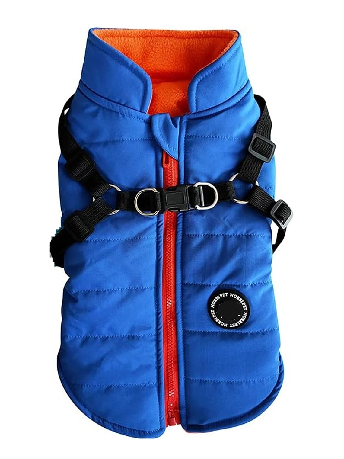 Chaqueta con arnés perro pequeño AZUL Talla L 3