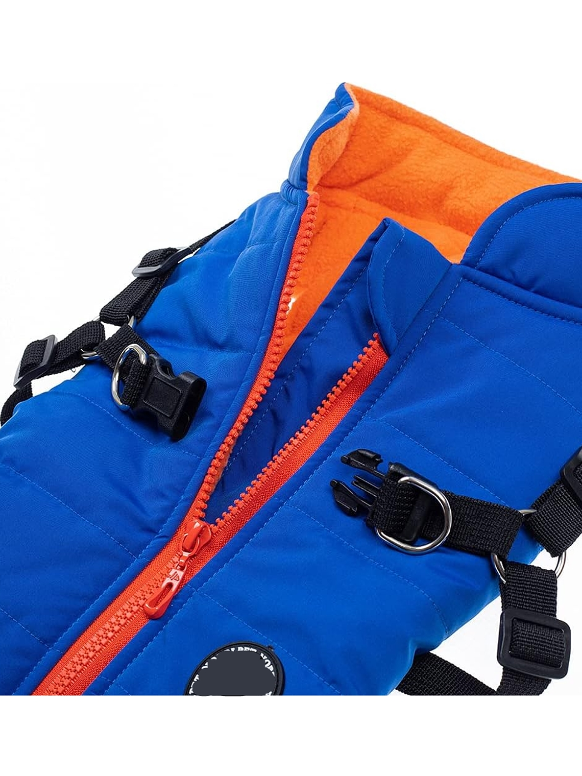 Chaqueta con arnés perro pequeño AZUL Talla L 4