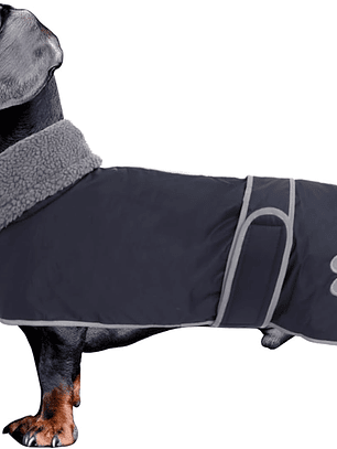 Chaqueta tipo capa perro salchicha AZUL Talla S