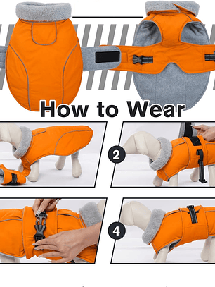 Chaqueta con forro polar perro pequeñoTalla S NARANJO GRIS