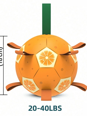 Pelota interactiva para perro incluye bombín NARANJA