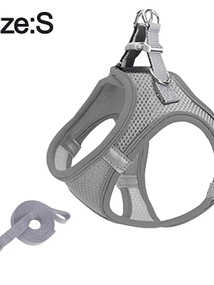 Arnés antitirones transpirable perro pequeño Talla S GRIS