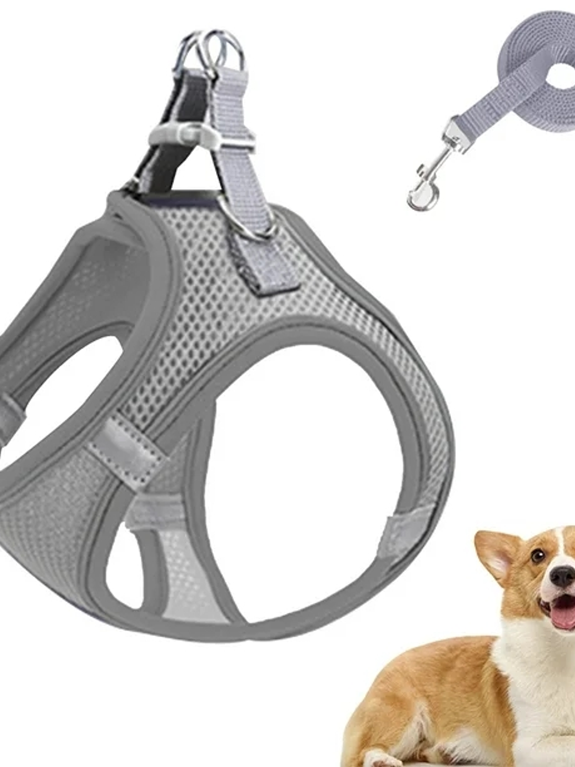 Arnés antitirones transpirable perro pequeño Talla S GRIS 3