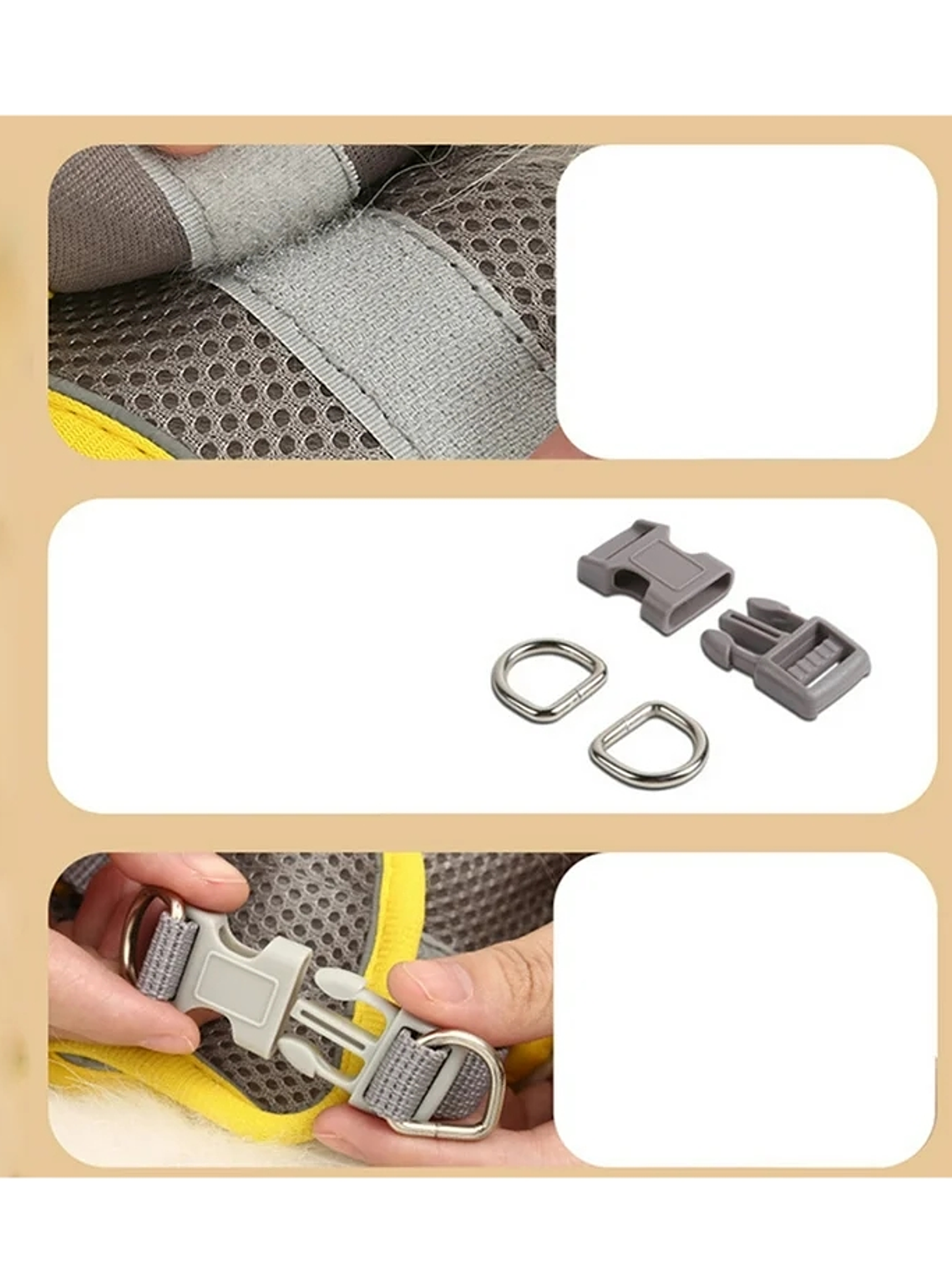 Arnés antitirones transpirable perro pequeño Talla S GRIS 5