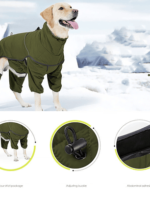 Buzo con piernas impermeable para perro mediano Talla M