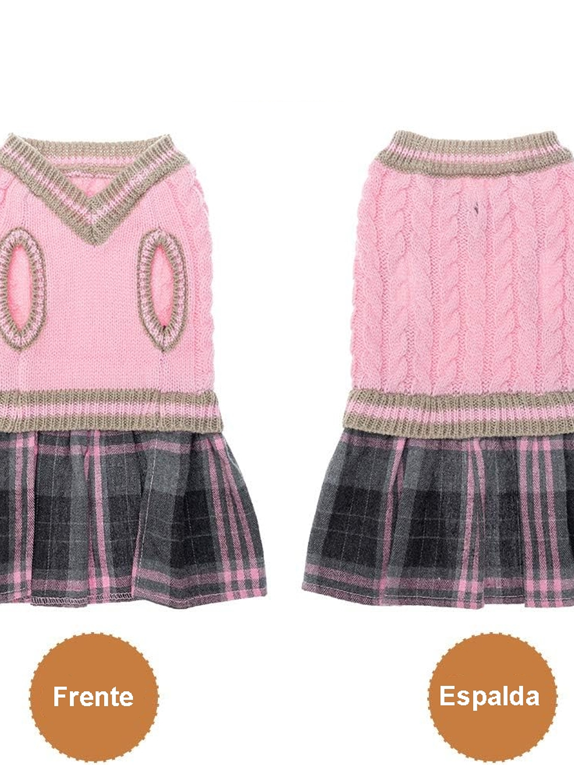 Vestido tejido con falda perro pequeñoTalla S 5