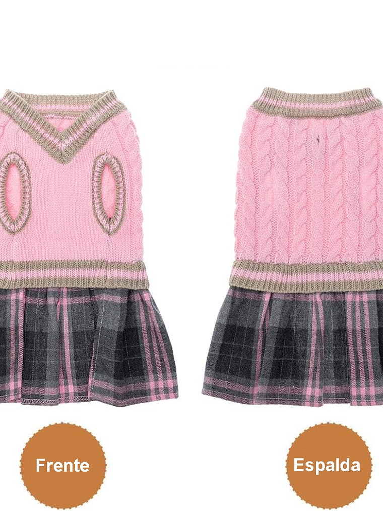 Vestido tejido con falda perro pequeñoTalla S 5