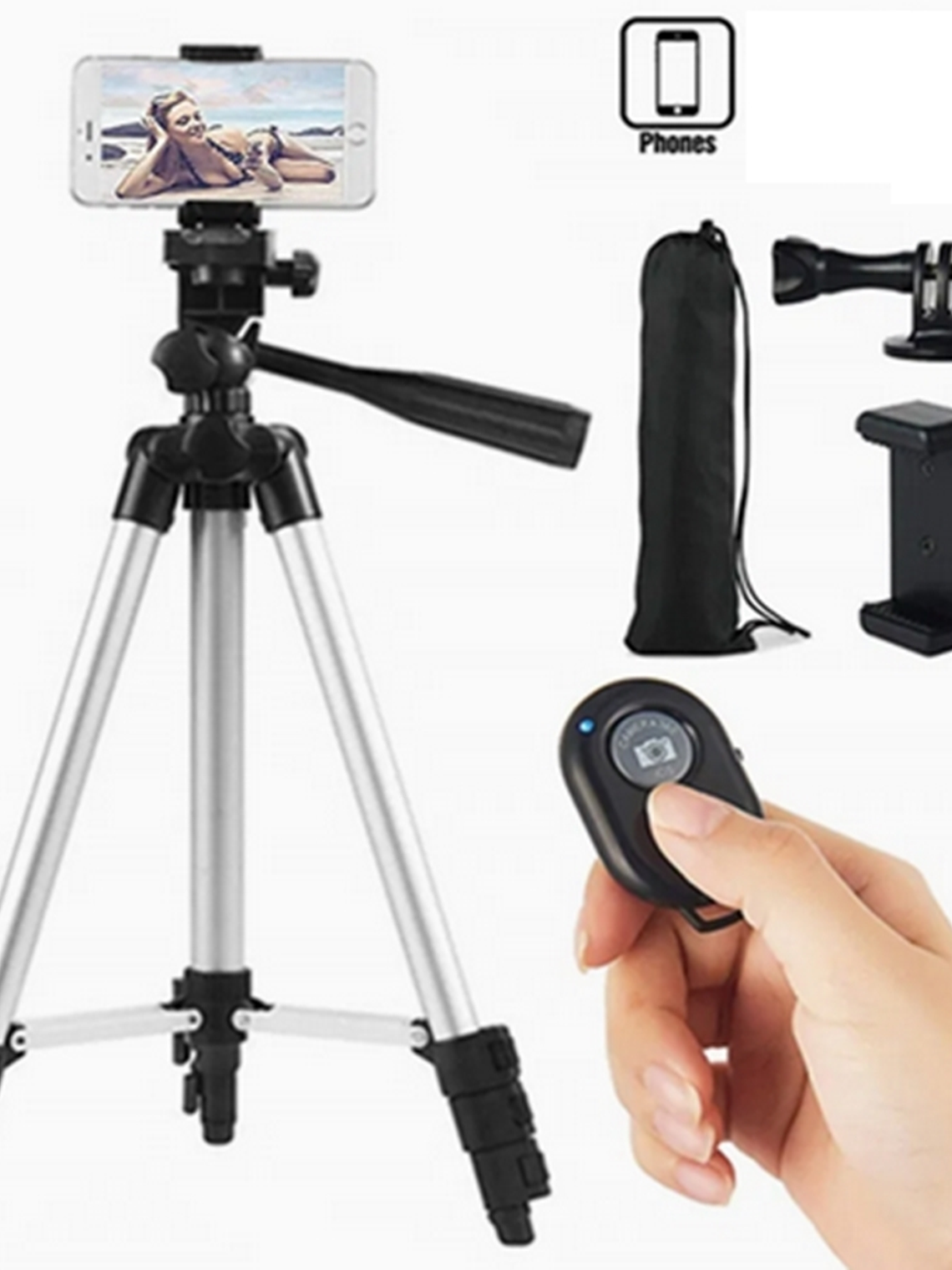 Mini Trípode ligero para celulares control remoto 1