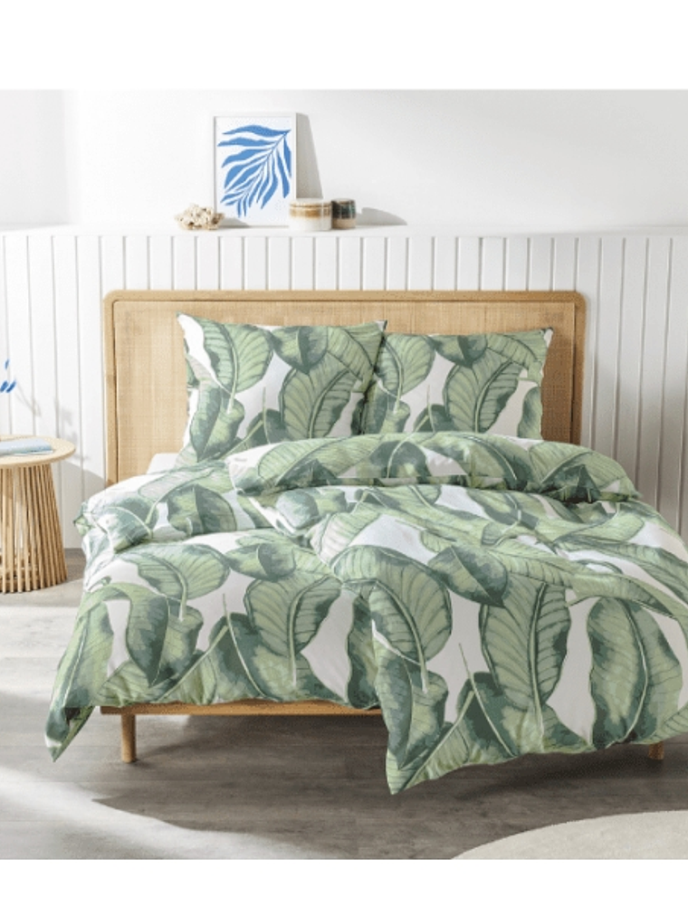 Cubre plumón y fundas cojín tamaño FULL DISEÑO HELECHO 2x2mt 1