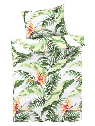 Cubre plumón y funda de cojín 1 plaza DISEÑO PARAÍSO 135x200cm