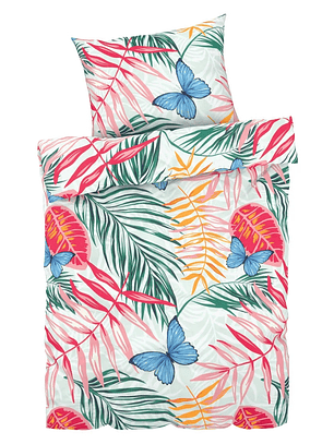 Cubre plumón y funda de cojín 1 plaza DISEÑO MARIPOSAS 135x200cm