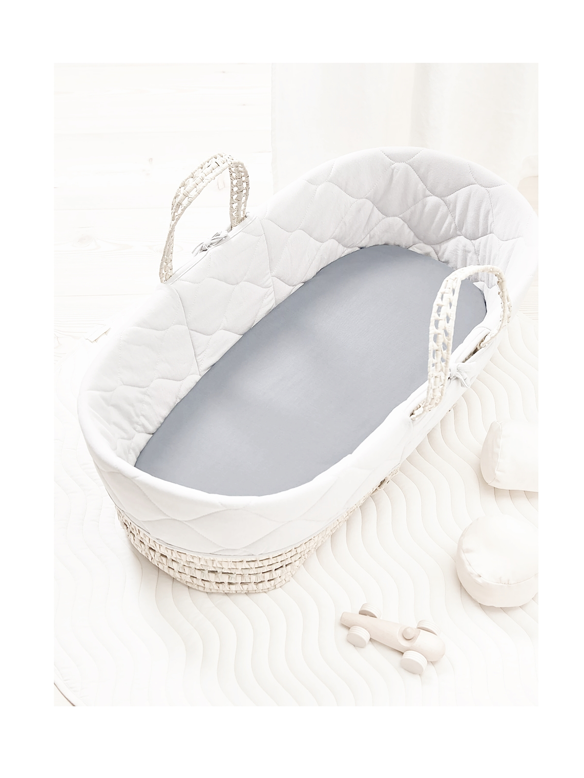 Set 2 sábanas bajeras jersey algodón para Moisés 1