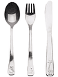 SET de 3 cubiertos de metal para bebé 36 meses animalitos - Miniatura 2