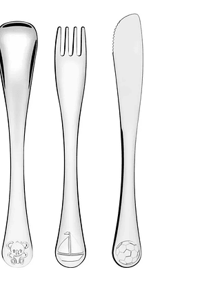 Set de 3 cubiertos de metal para bebé 36 meses OSITO