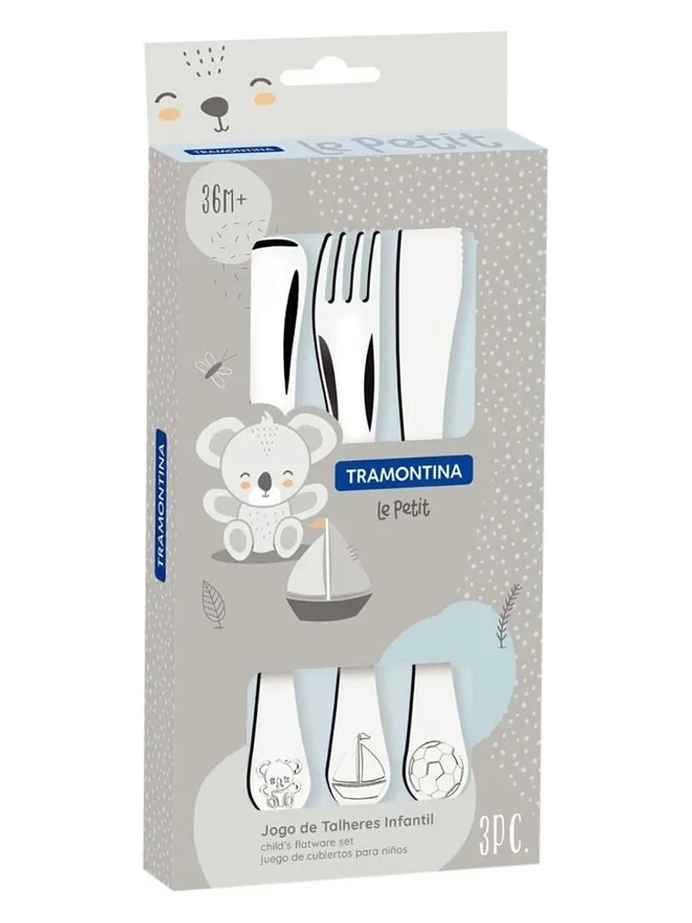 Set de 3 cubiertos de metal para bebé 36 meses OSITO 2