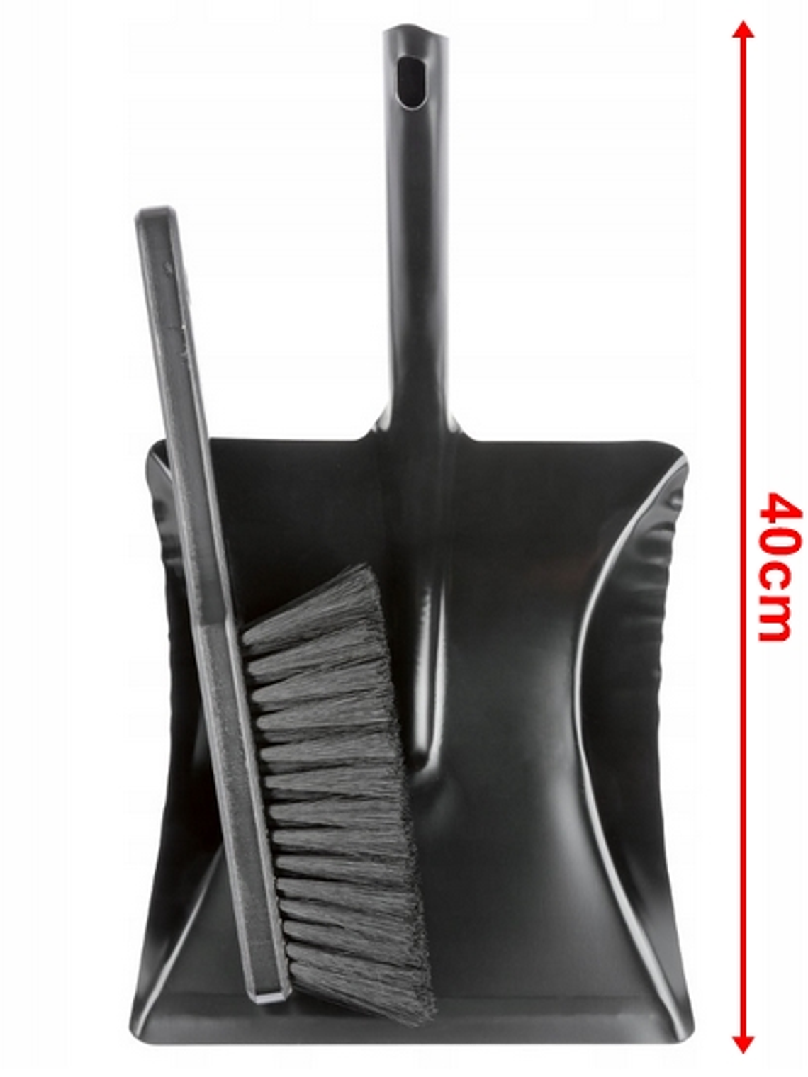 Pala manual galvanizada para recoger con escobillón de madera 3