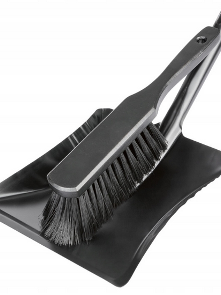 Pala manual galvanizada para recoger con escobillón de madera 4
