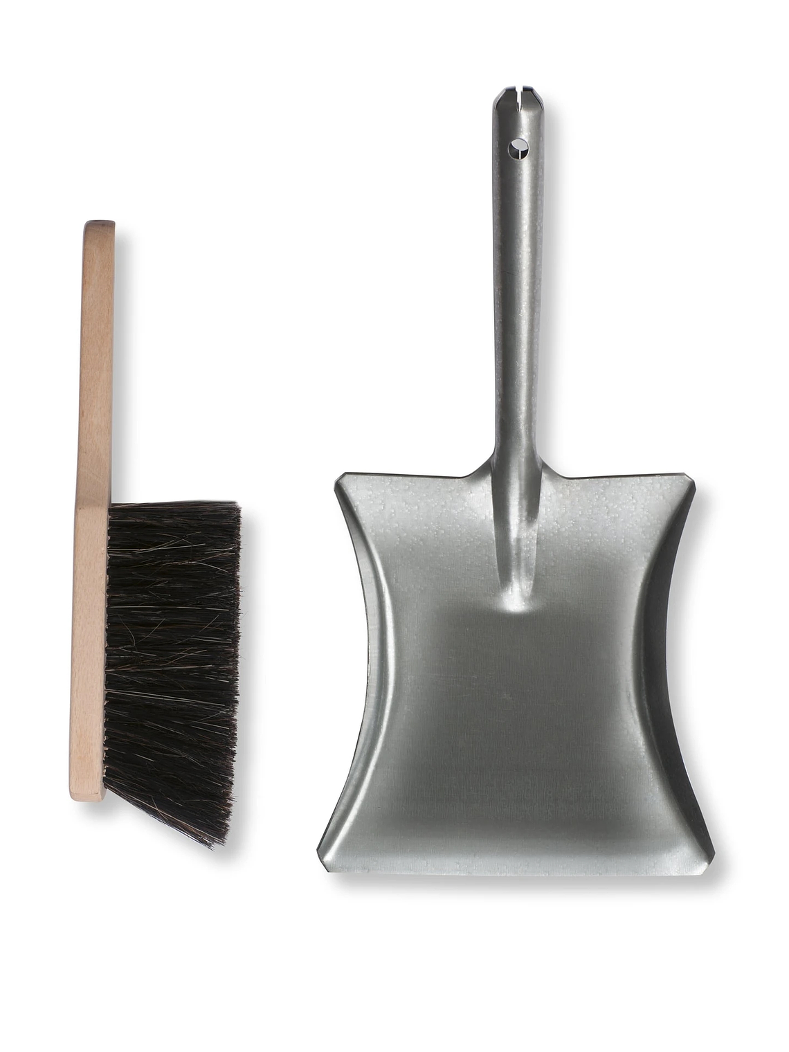 Pala manual galvanizada para recoger con escobillón de madera 7