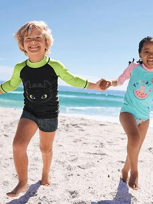 Poleras para playa y piscina con filtro UV cartoons