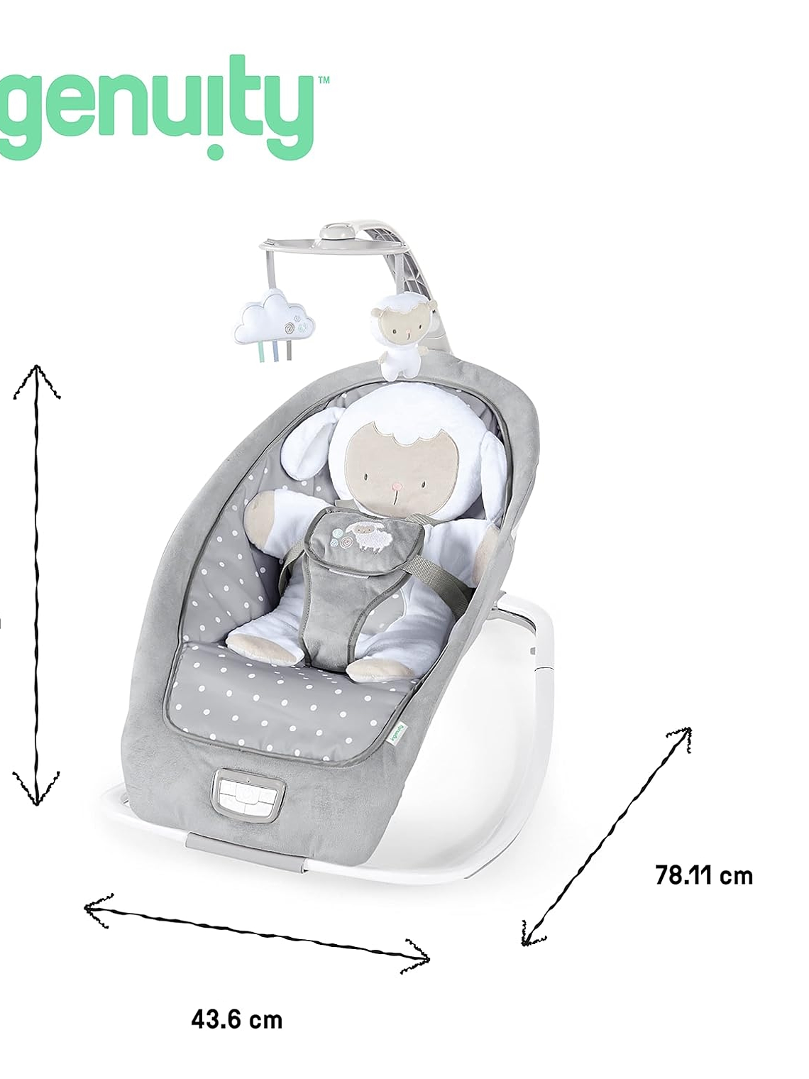 Silla Rocker mecedora musical con peluche de oveja 2