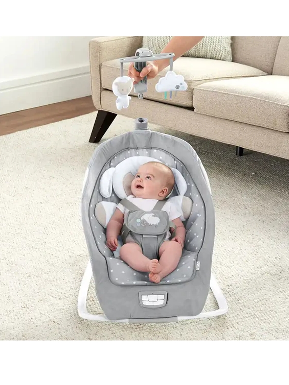 Silla Rocker mecedora musical con peluche de oveja 6