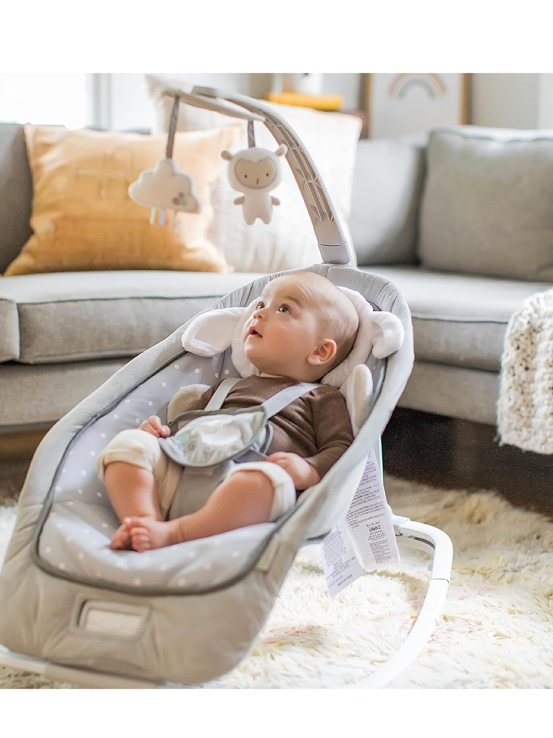 Silla Rocker mecedora musical con peluche de oveja 11