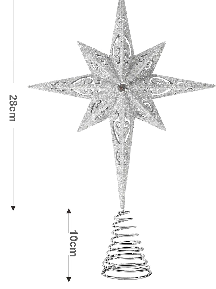ADORNO ESTRELLA GRANDE 38x25cm para árbol navideño 2