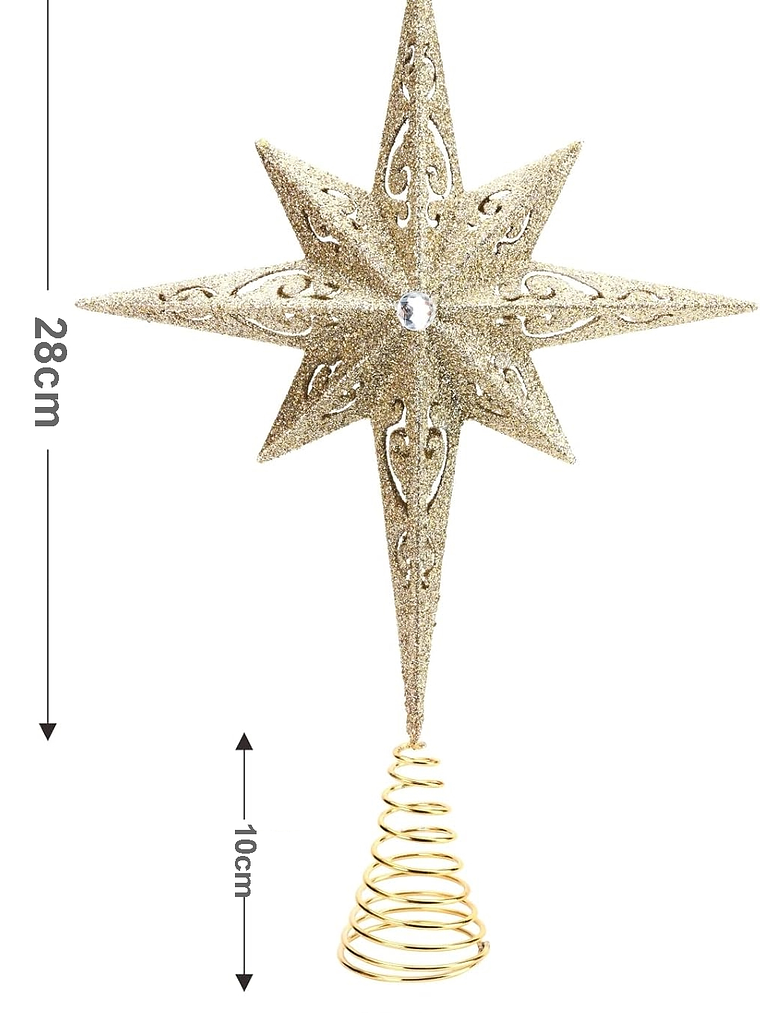 ADORNO ESTRELLA GRANDE 38x25cm para árbol navideño 3