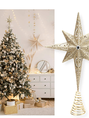 ADORNO ESTRELLA GRANDE 38x25cm para árbol navideño