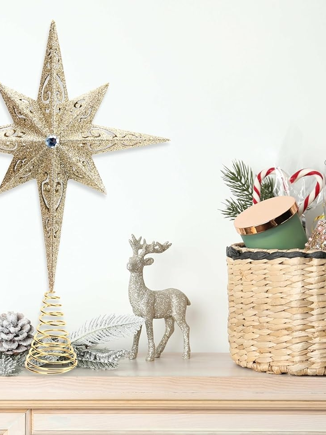 ADORNO ESTRELLA GRANDE 38x25cm para árbol navideño 6